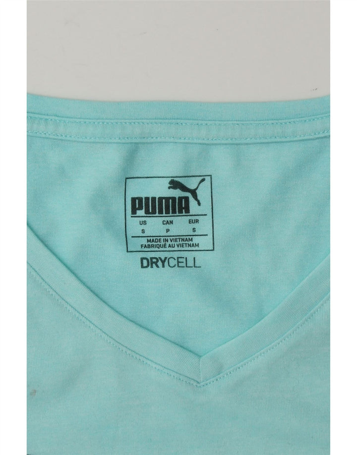 PUMA Womens Graphic T-Shirt Top UK 10 Small Blue Vintage Puma and Second-Hand Puma from Messina Hembry 