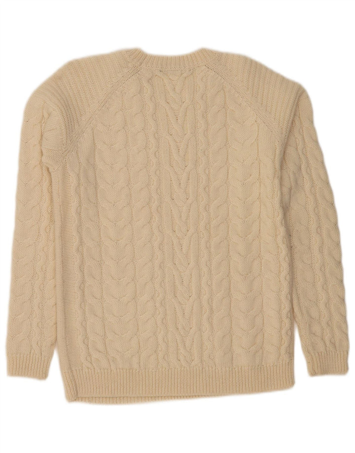 Maglione maglione girocollo da donna HALLHUBER UK 14 Lana beige medio