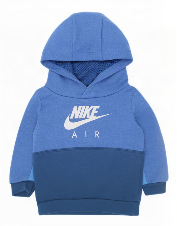 Felpa con cappuccio grafica Nike da bambino, 12-18 mesi, in cotone color block blu