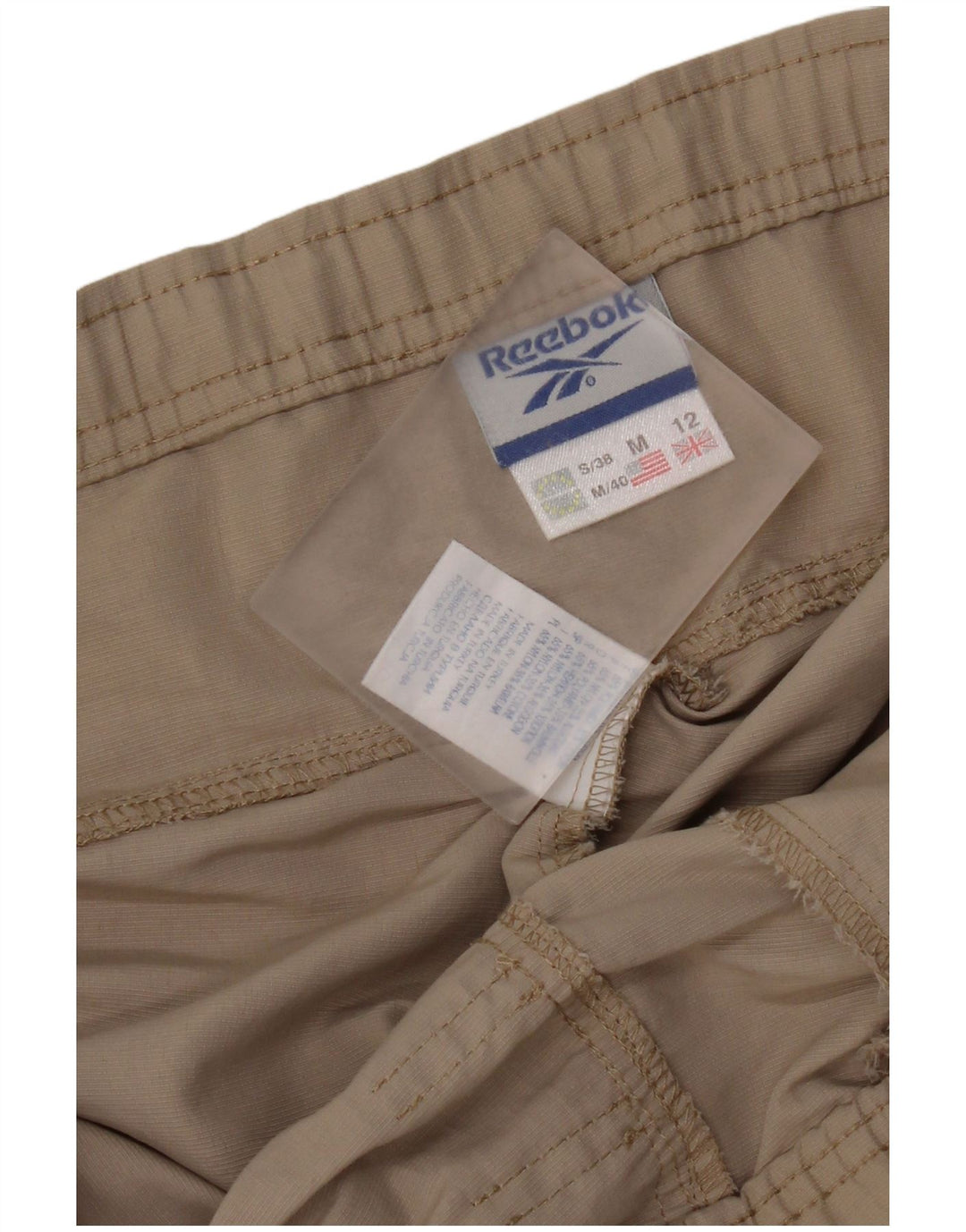 Pantaloni da tuta cargo Reebok da donna UK 12 nylon beige medio