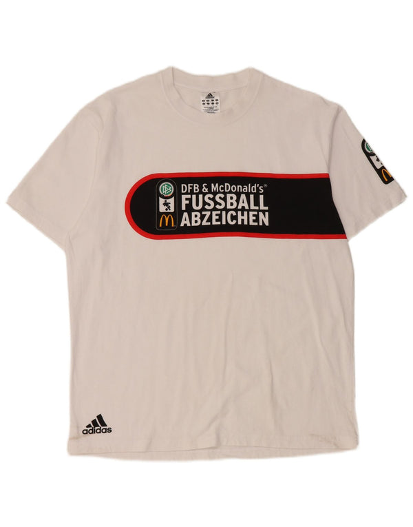 T-shirt grafica da uomo Adidas Top grande in cotone color block bianco