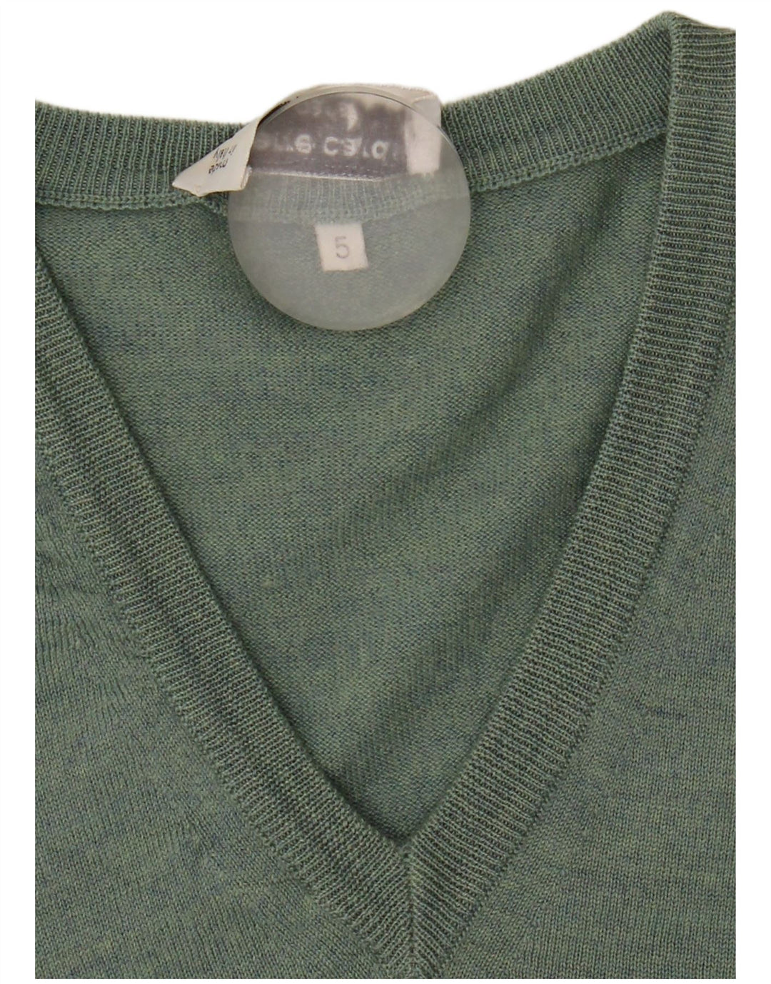 Maglione maglione con scollo a V da uomo Pierre Cardin verde medio