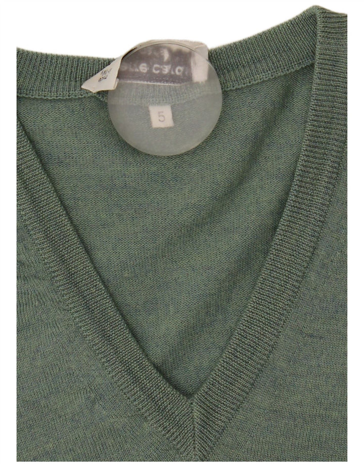 Maglione maglione con scollo a V da uomo Pierre Cardin verde medio