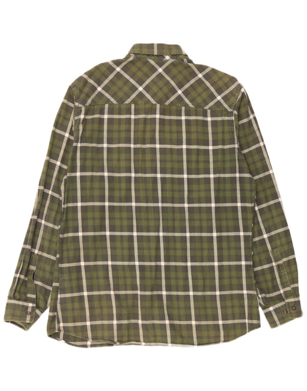 Camicia in flanella da uomo Marlboro Classics XL in cotone a quadri verdi