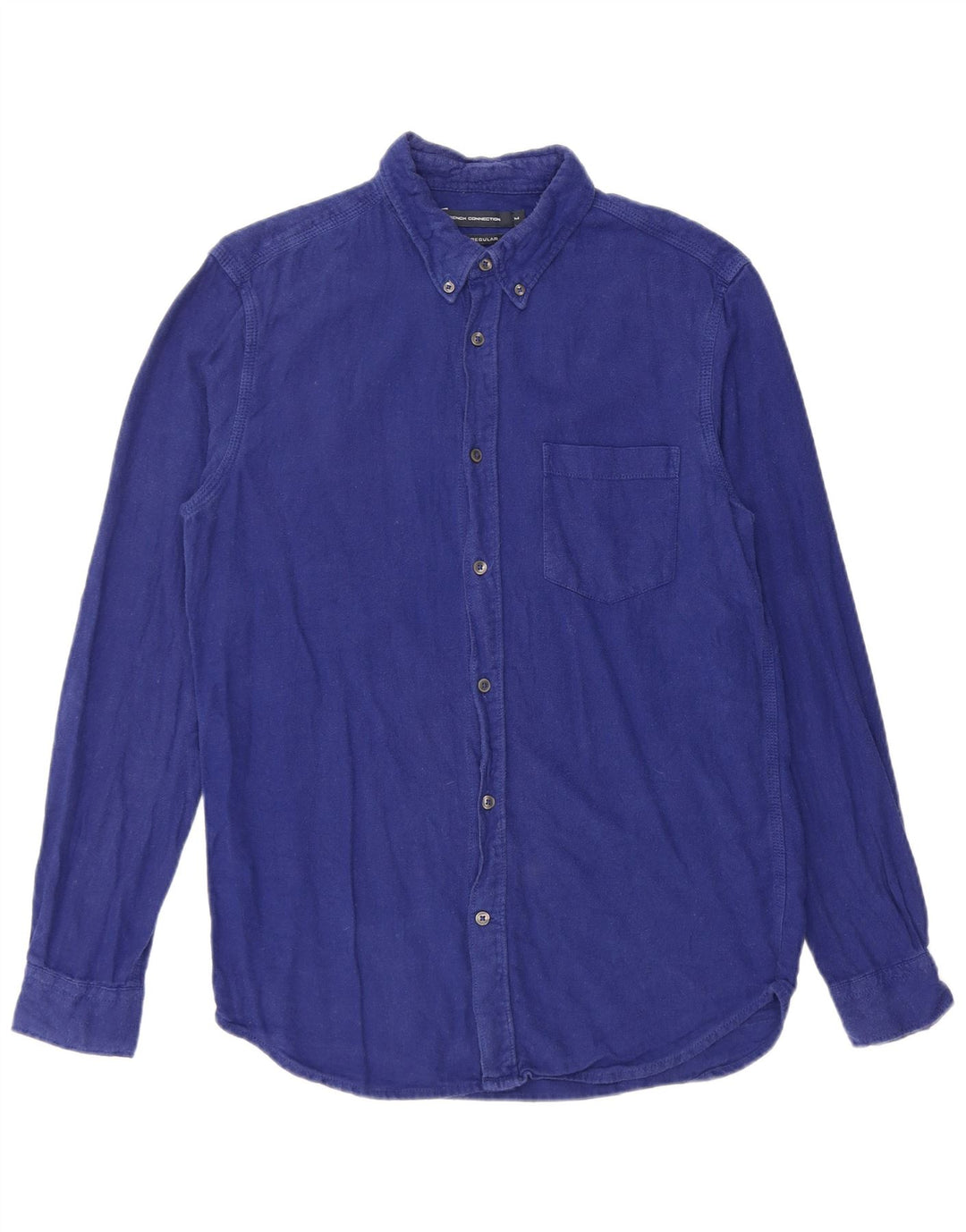 Camicia da uomo in flanella vestibilità regolare French Connection in cotone blu medio