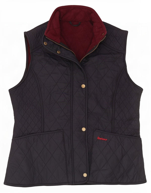 Gilet trapuntato da donna Barbour UK 16 grande classico in poliestere nero