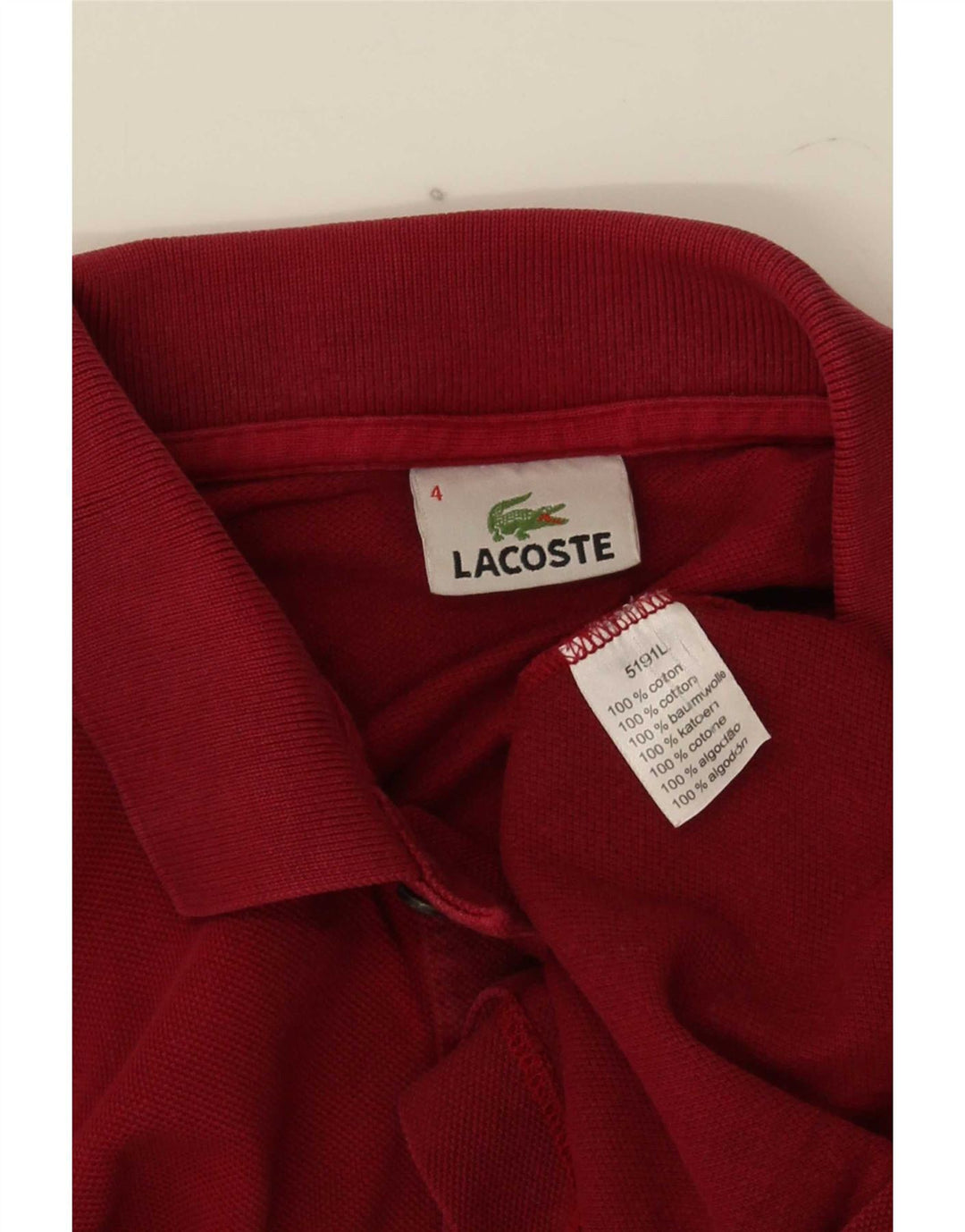 Polo da uomo Lacoste taglia 4 media in cotone rosso