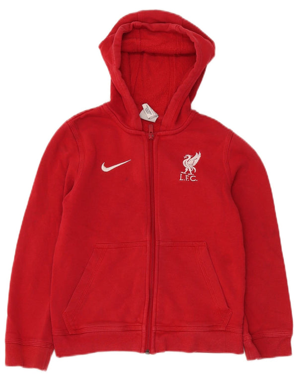 Maglione con cappuccio e zip NIKE Liverpool per ragazzi 8-9 anni piccolo in cotone rosso