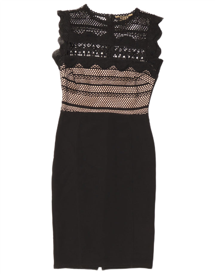 Abito tubino senza maniche da donna Lipsy UK 8 piccolo poliestere nero