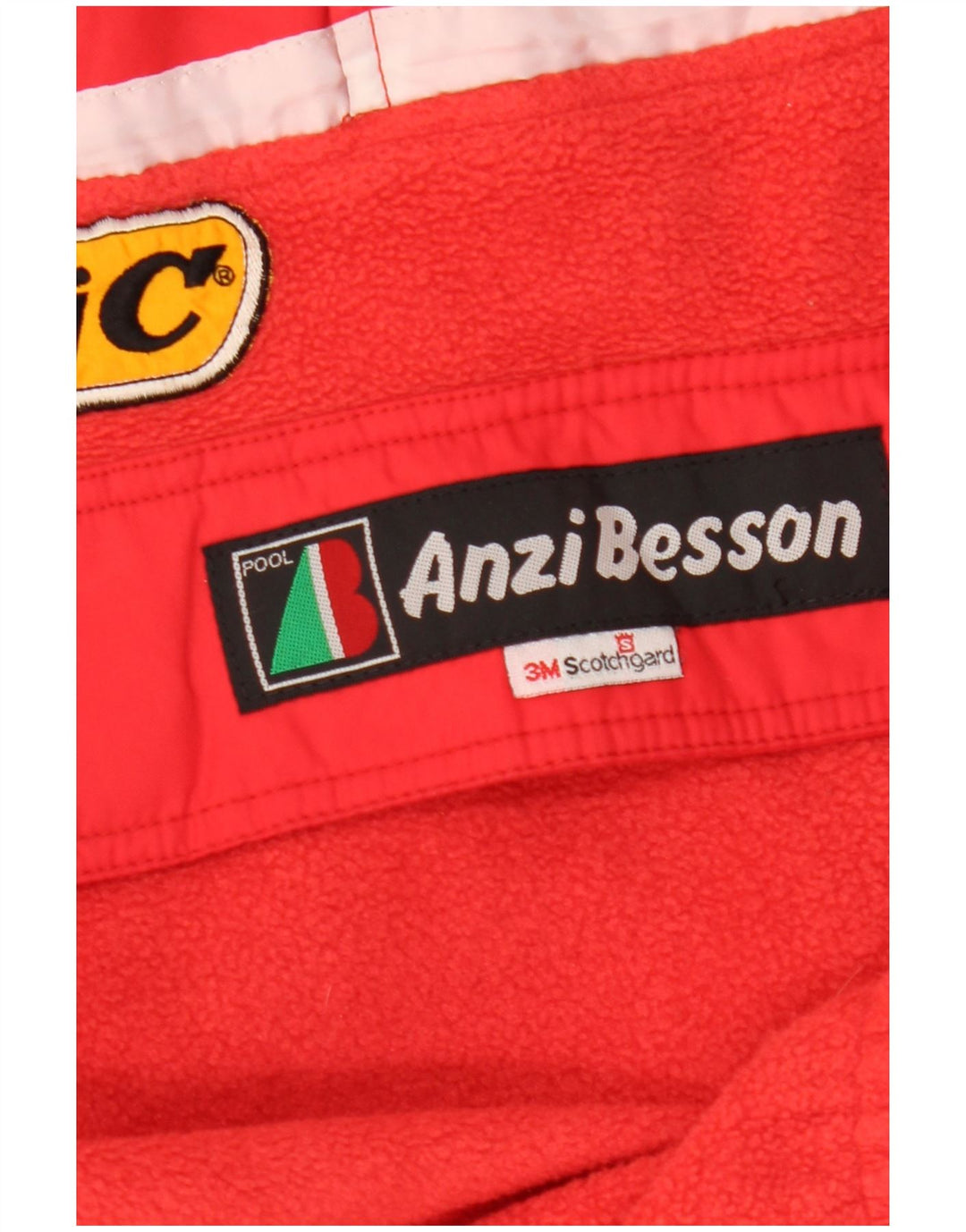 Maglione in pile grafico da uomo Anzi Besson vestibilità ampia IT 50 medio rosso