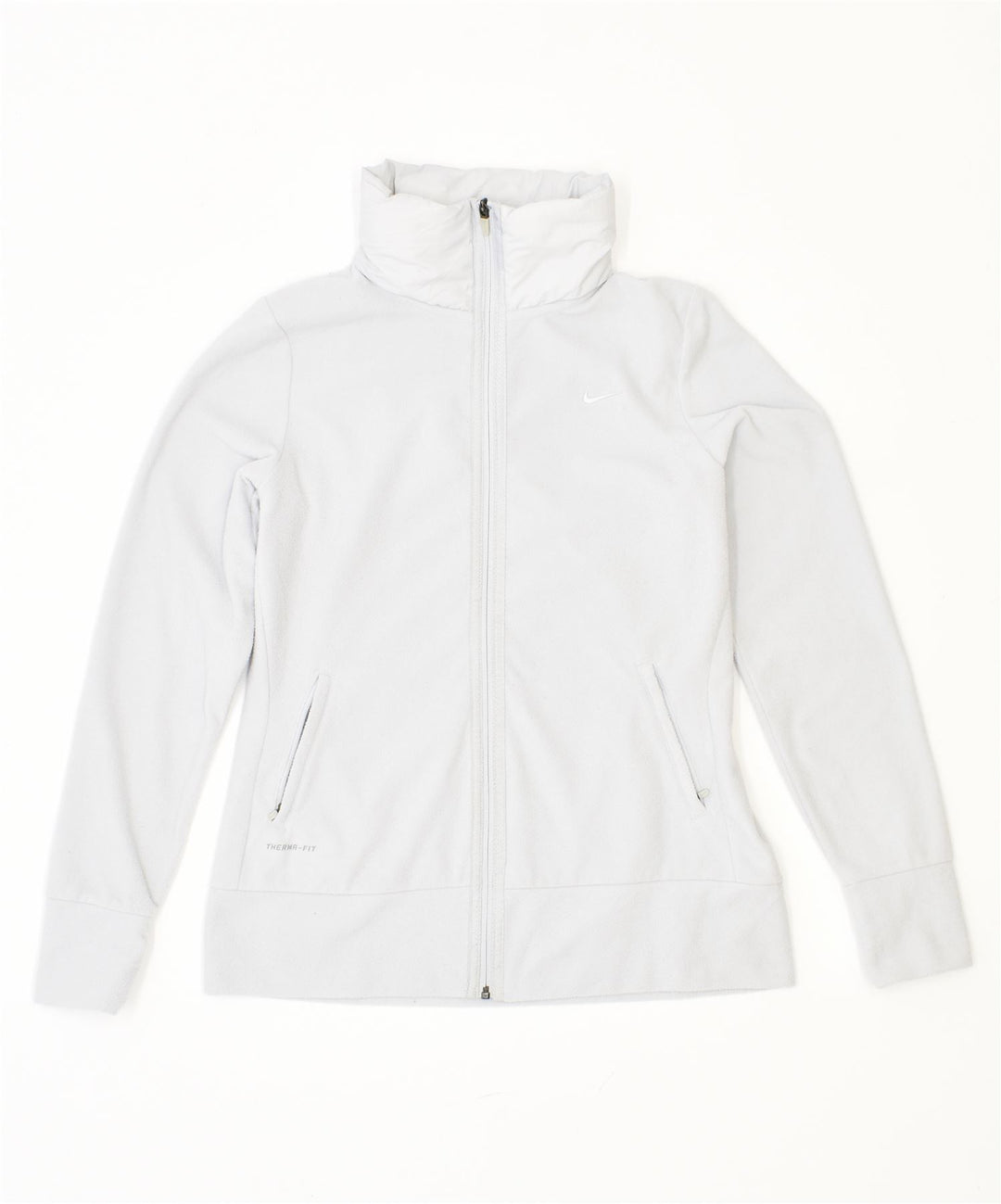 Giacca in pile NIKE Therma Fit da donna UK 14 Large Grigio Poliestere