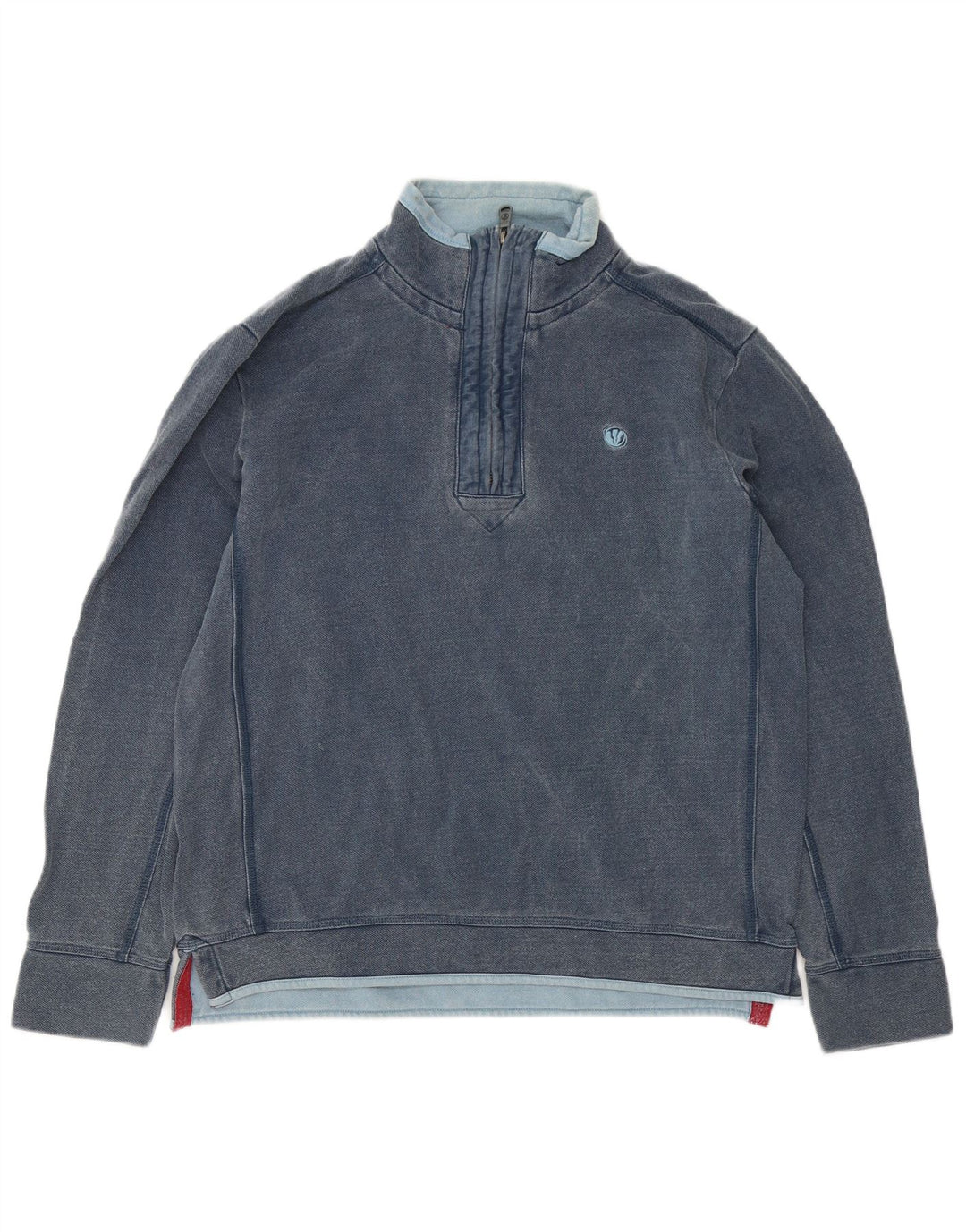 Felpa uomo Fat Face con zip al collo Medio Blu Navy Cotone