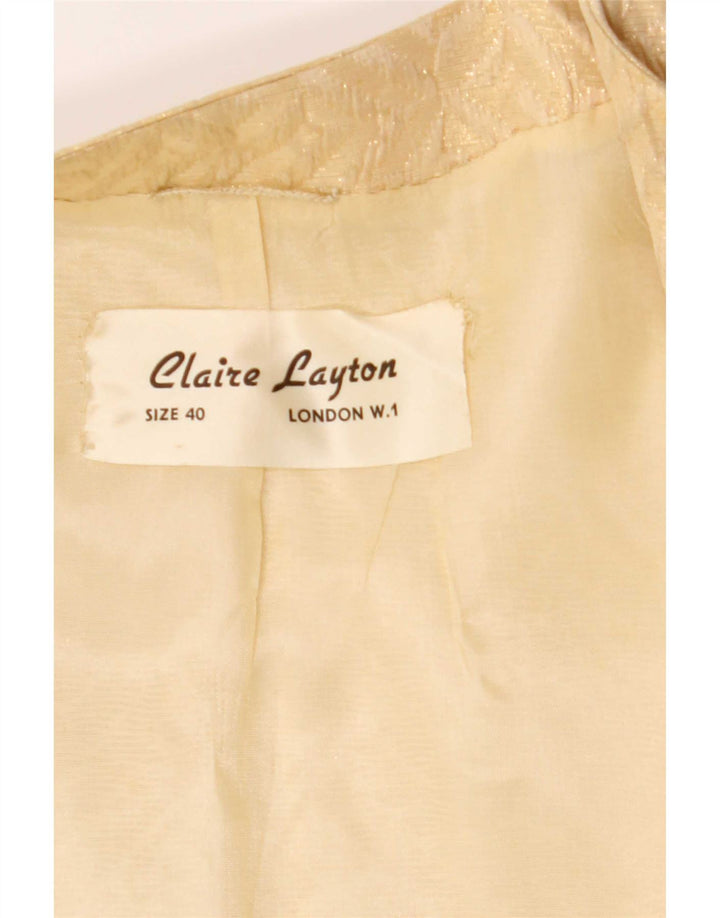 Soprabito aperto da donna vintage con maniche a 3/4 EU 40 Beige medio geometrico