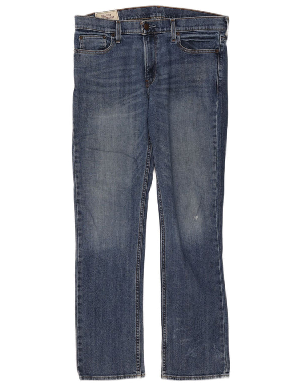 Jeans dritti slim da uomo Hollister W34 L32 cotone blu