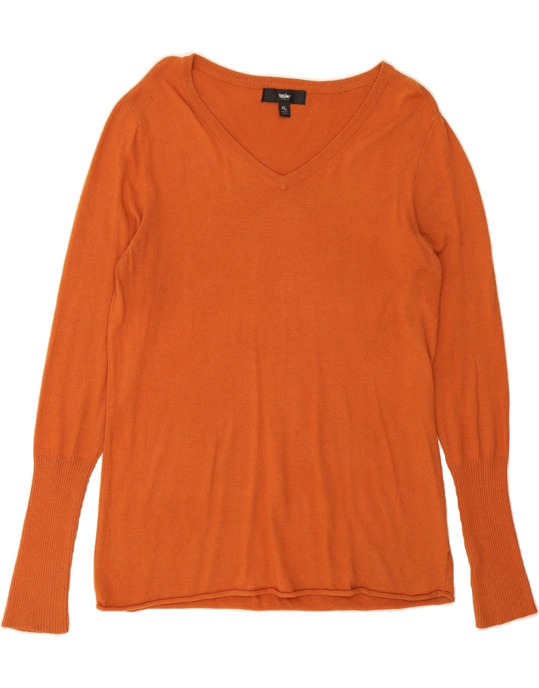 MOSSIMO Womens V-Neck Jumper Sweater UK 18 XL Orange Nylon Vintage Mossimo and Second-Hand Mossimo from Messina Hembry 