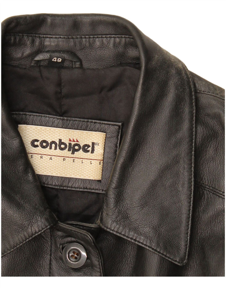 Cappotto In Pelle Donna Conbipel IT 48 XL Pelle Nera