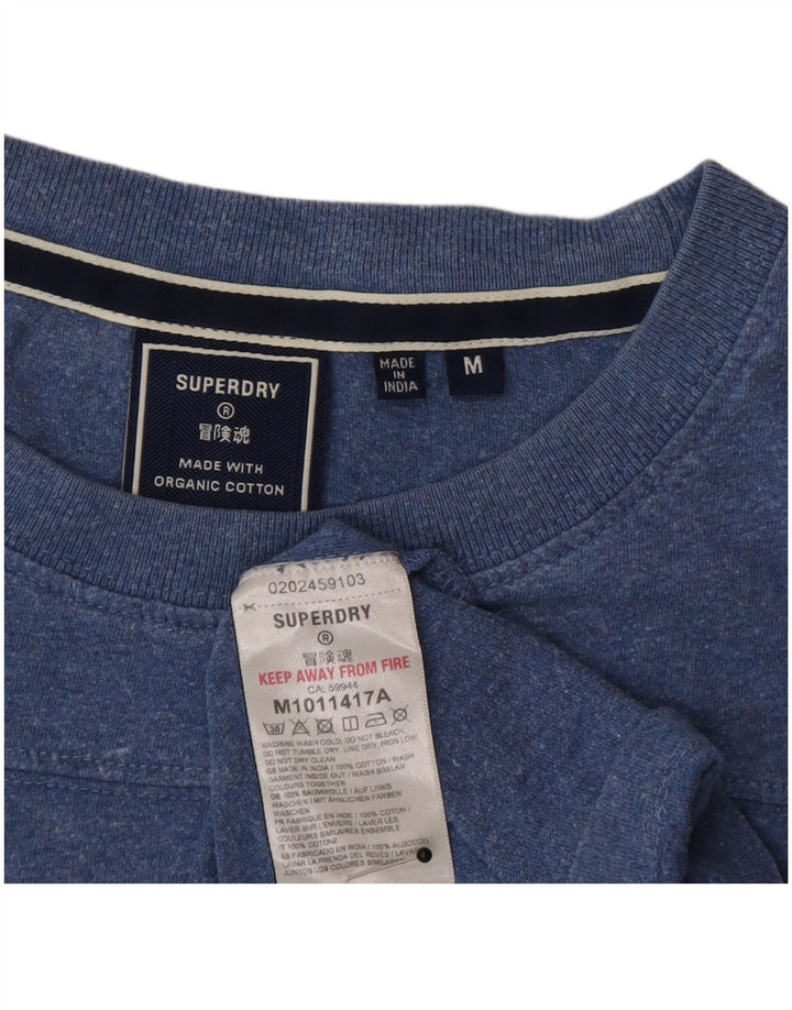 T-shirt da uomo Superdry Top in cotone chiazzato blu medio