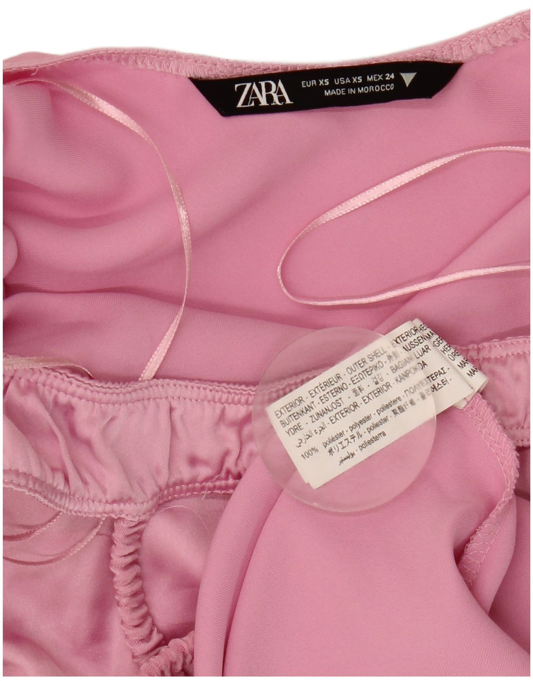 Abito maxi slip da donna Zara UK 6 XS poliestere rosa