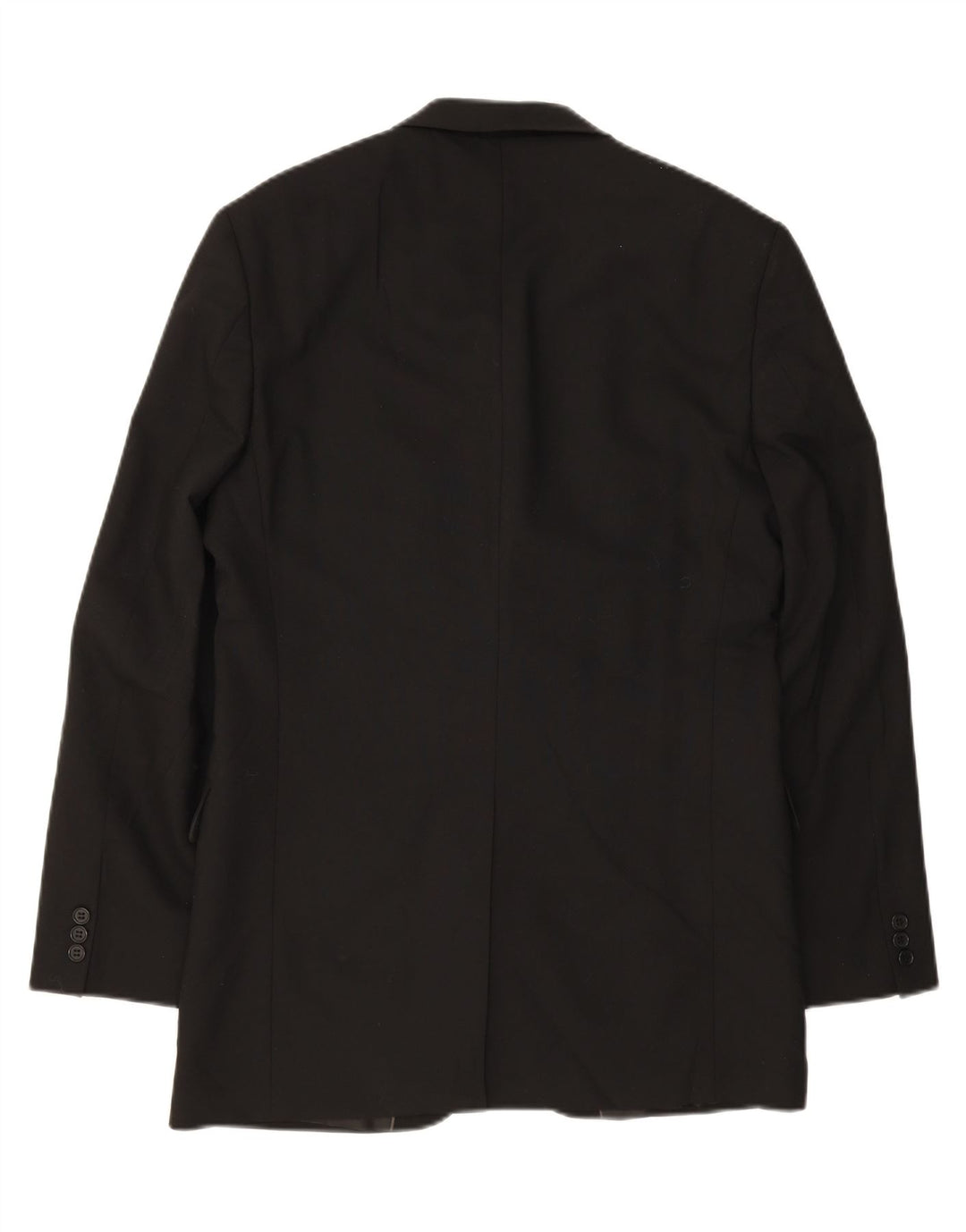 MARKS & SPENCER Mens 3 Button Blazer Jacket UK 38 Medium Black Polyester Vintage Marks & Spencer and Second-Hand Marks & Spencer from Messina Hembry 