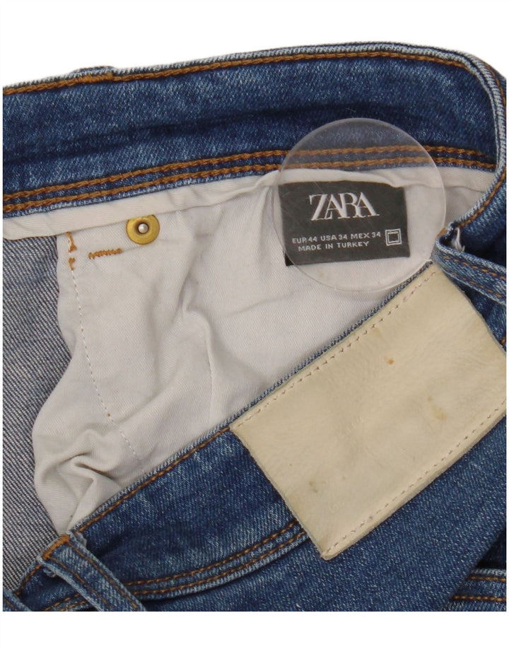Jeans slim da uomo Zara EU 44 Large W34 L30 Blu