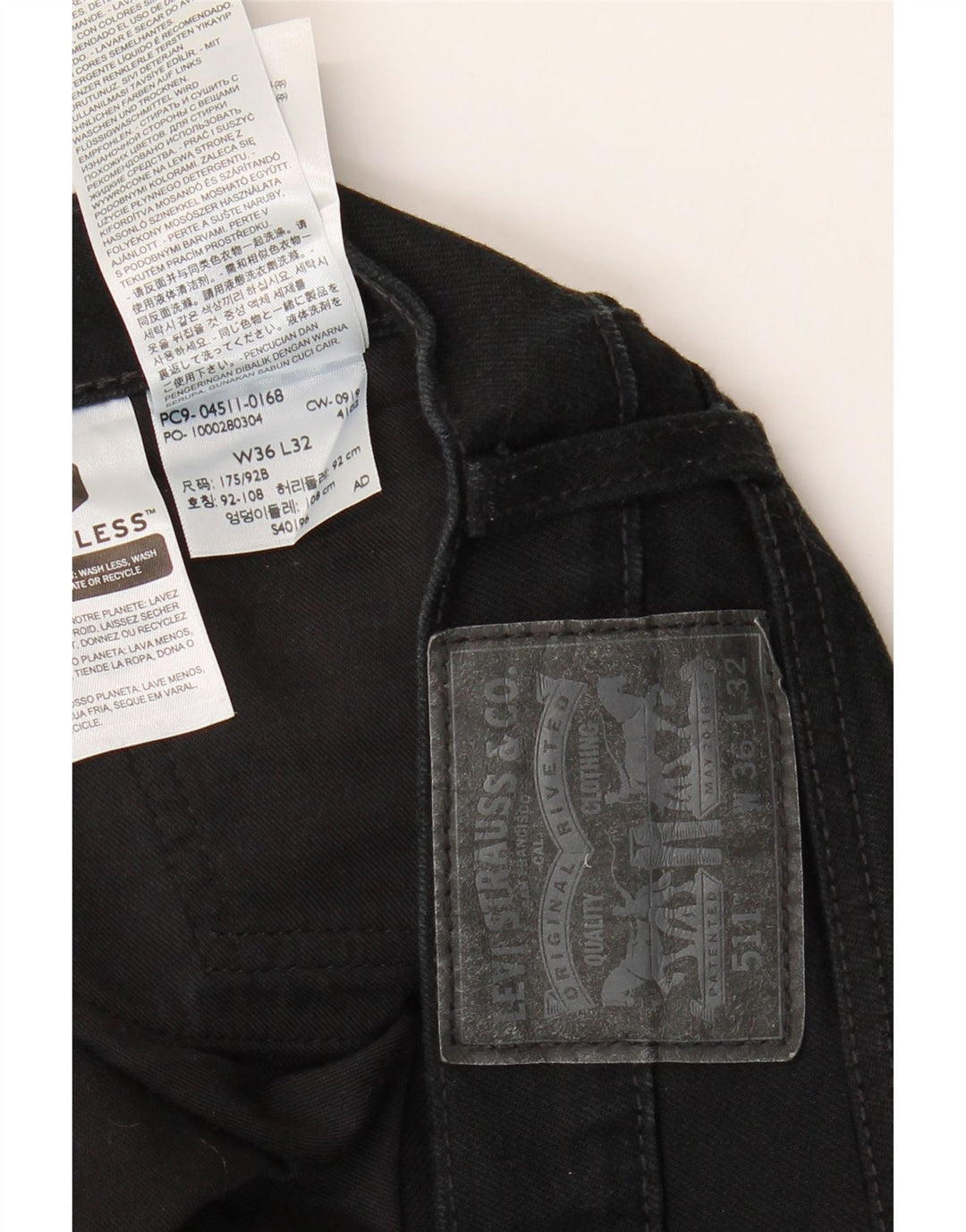 Jeans Levi's Uomo 511 Slim W36 L32 Cotone Nero