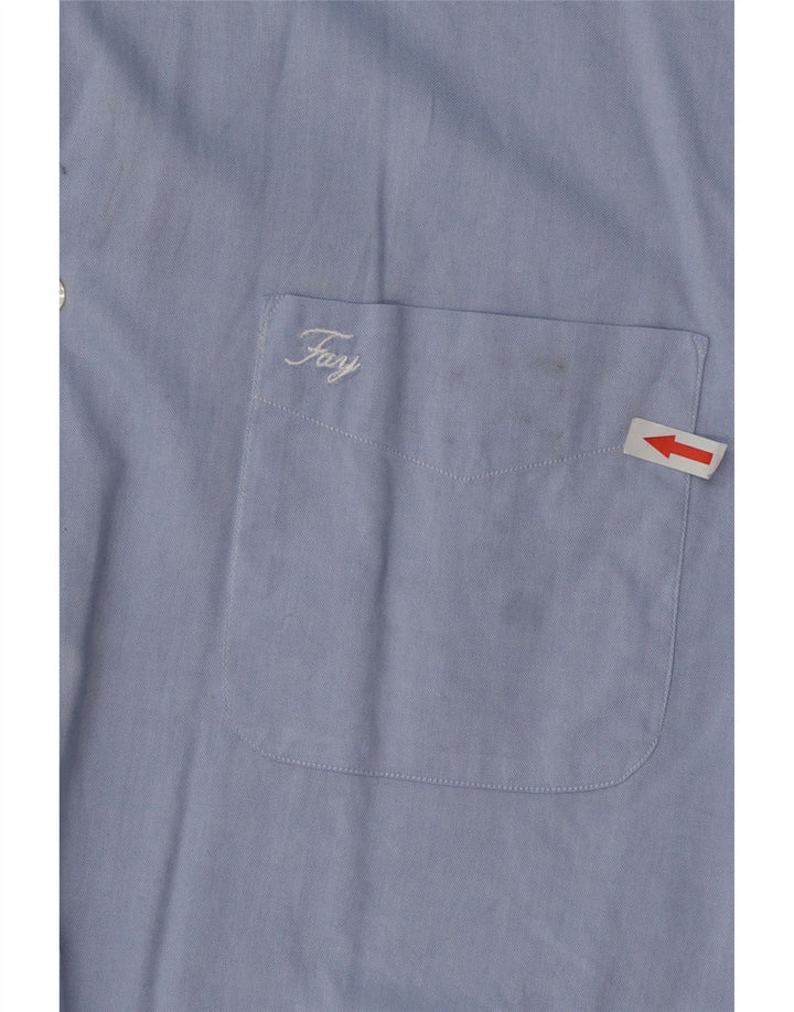 Camicia da uomo Fay taglia 44 17 1/2 XL cotone blu