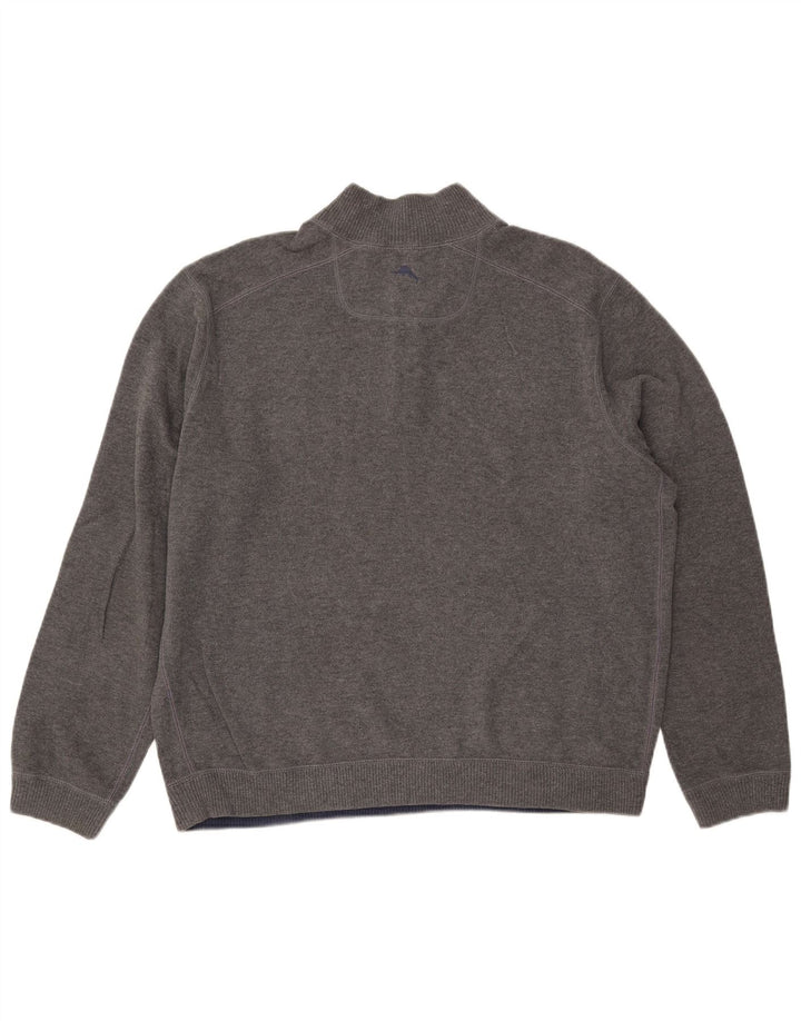 TOMMY BAHAMA Maglione da uomo con zip e collo XL Grigio