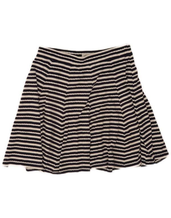 Gonna a trapezio in maglia da donna Fat Face UK 10 piccola W28 cotone a righe nere