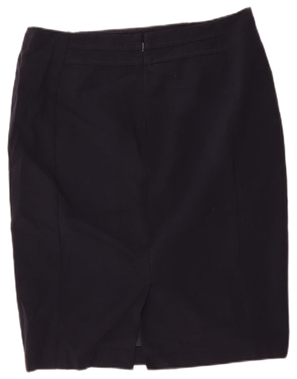 Gonna a tubino da donna Marks & Spencer UK 14 Large W34 poliestere blu navy