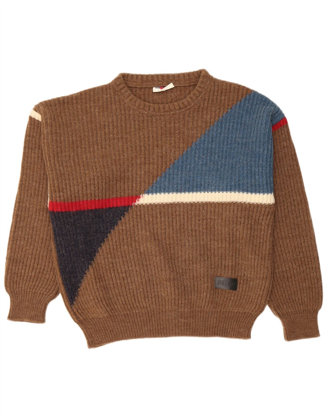 Maglione girocollo da uomo Setball IT 50 Colorblock marrone medio