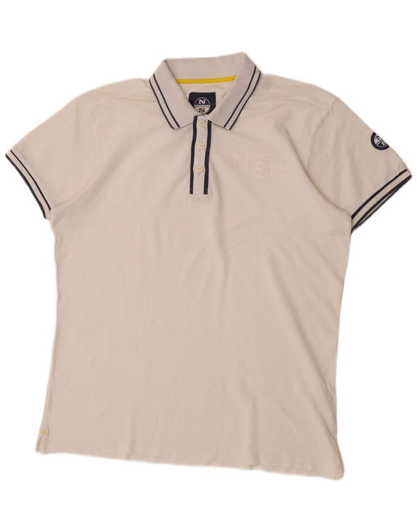 Polo da uomo North Sails 2XL in cotone a righe bianche