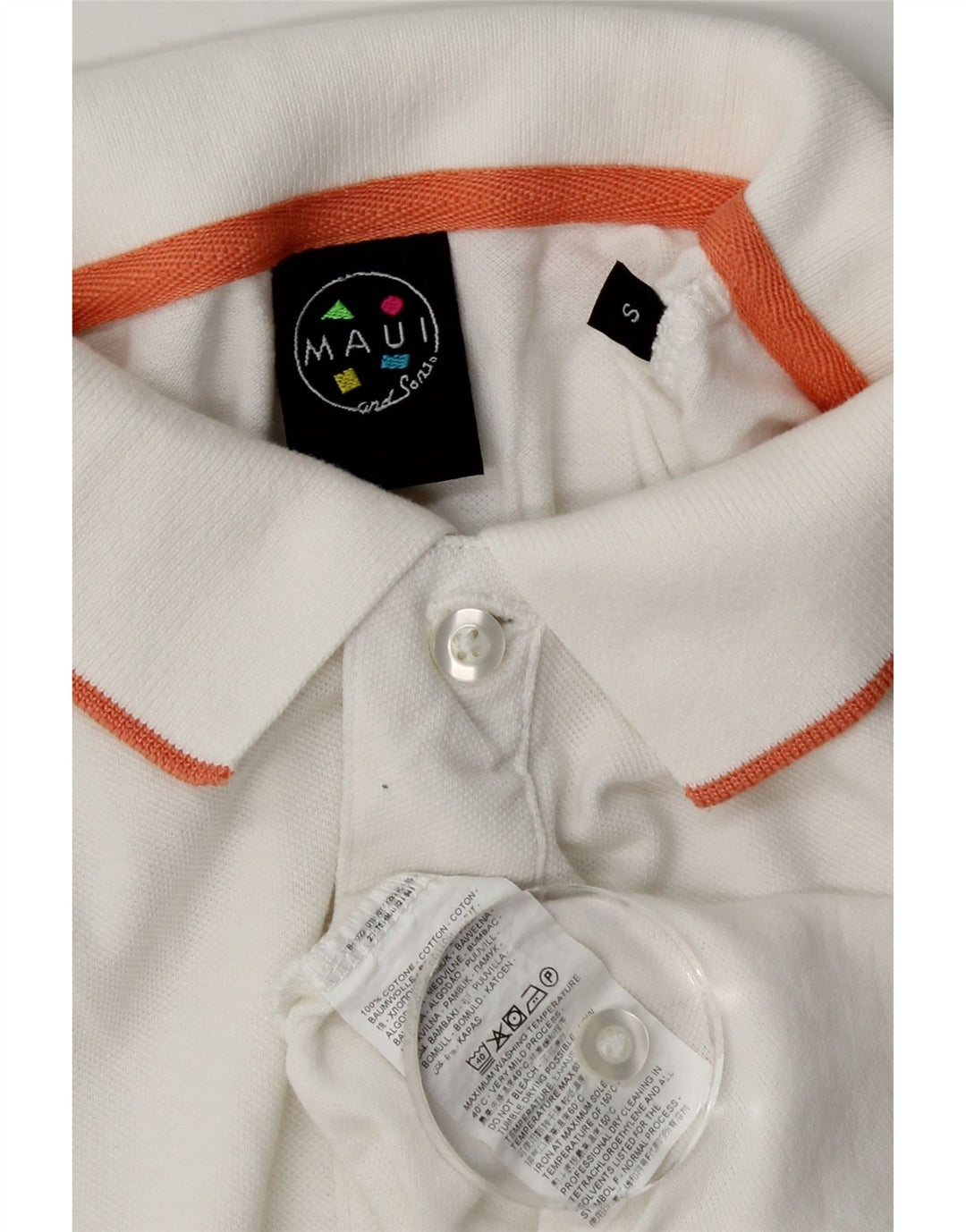 Polo da uomo Maui and Sons piccola in cotone bianco