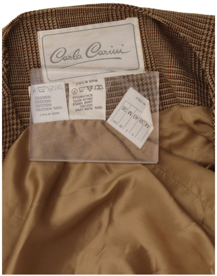 CARLA CARINI Womens Oversized Overcoat UK 14 Medium Brown Houndstooth