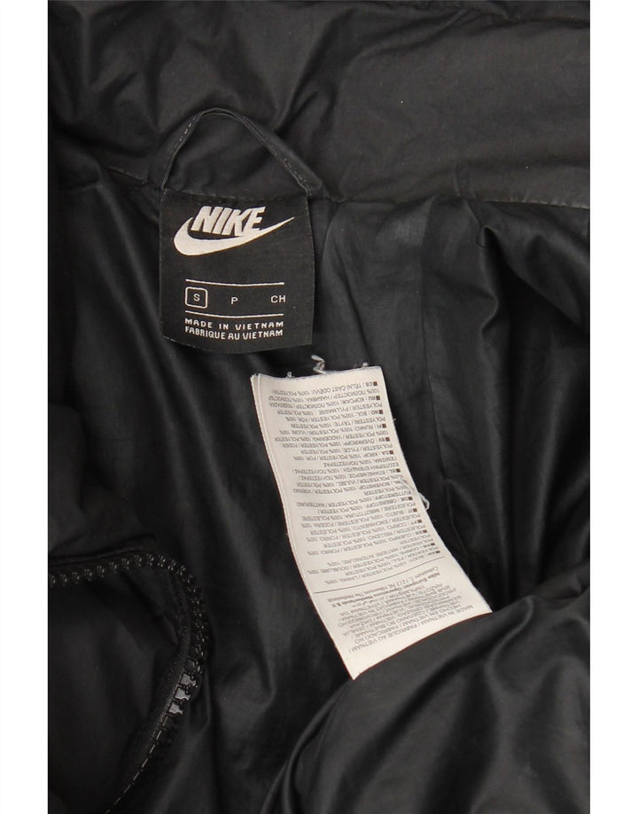 Giacca imbottita oversize corta Nike da donna UK 10 piccola poliestere nero