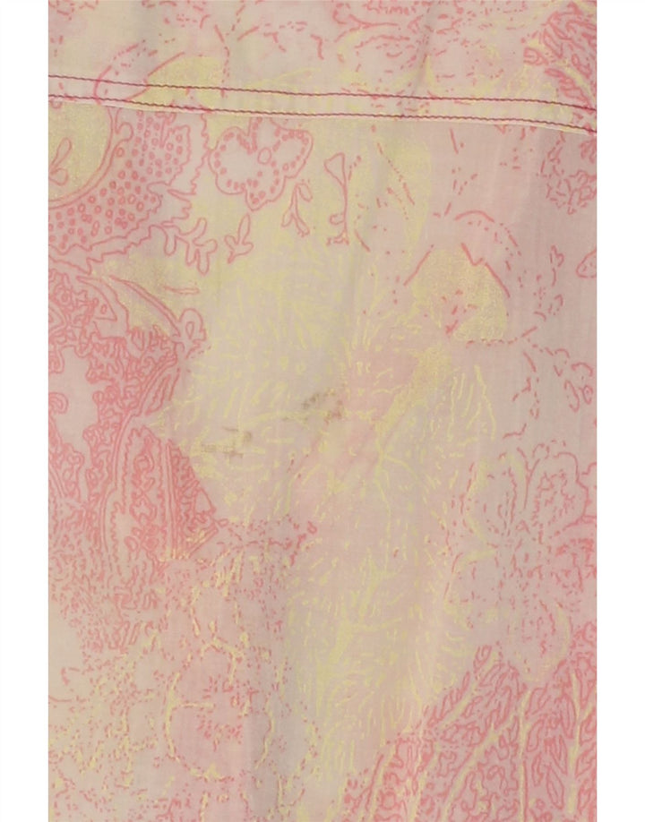 LEVI'S Womens Blouse Top UK 14 Large Pink Paisley Cotton