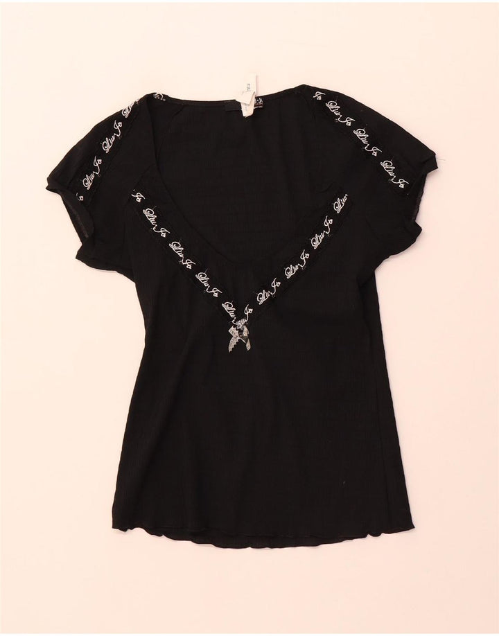 Camicetta grafica da donna Liu Jo Top UK 4 XS poliestere nero