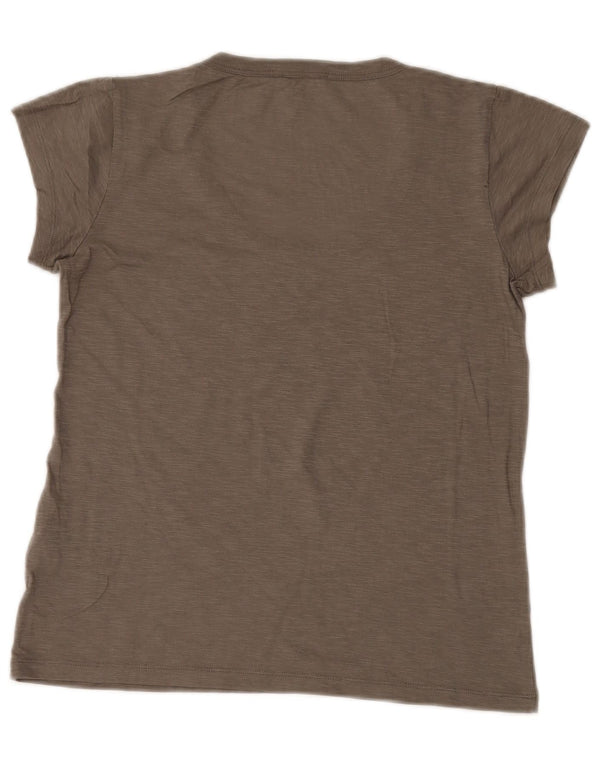 CALVIN KLEIN JEANS T-shirt grafica da donna Top UK 12 Grigio medio chiazzato