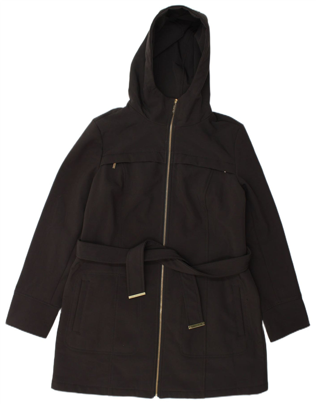 Giacca parka con cappuccio da donna Michael Kors UK 16 grande poliestere nero