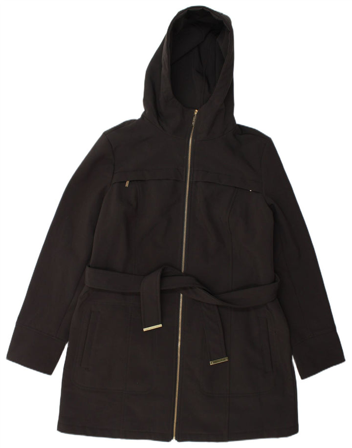 Giacca parka con cappuccio da donna Michael Kors UK 16 grande poliestere nero