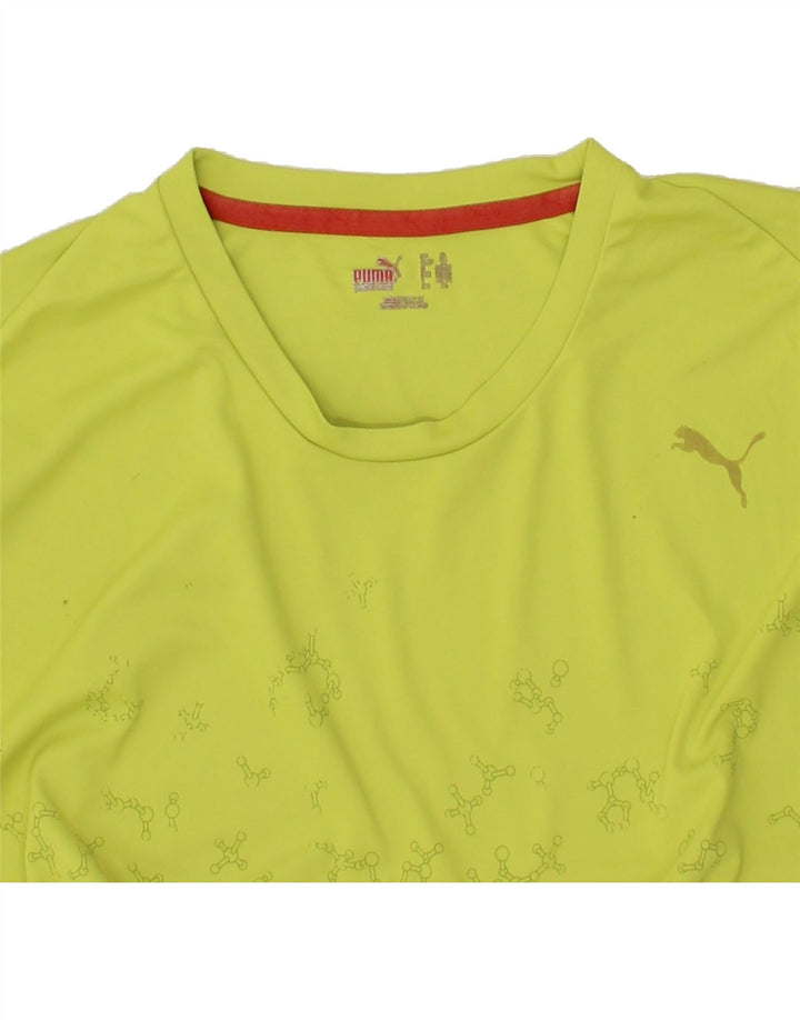 PUMA Mens Abstract Pattern Graphic T-Shirt Top Medium Green Polyester Vintage Puma and Second-Hand Puma from Messina Hembry 
