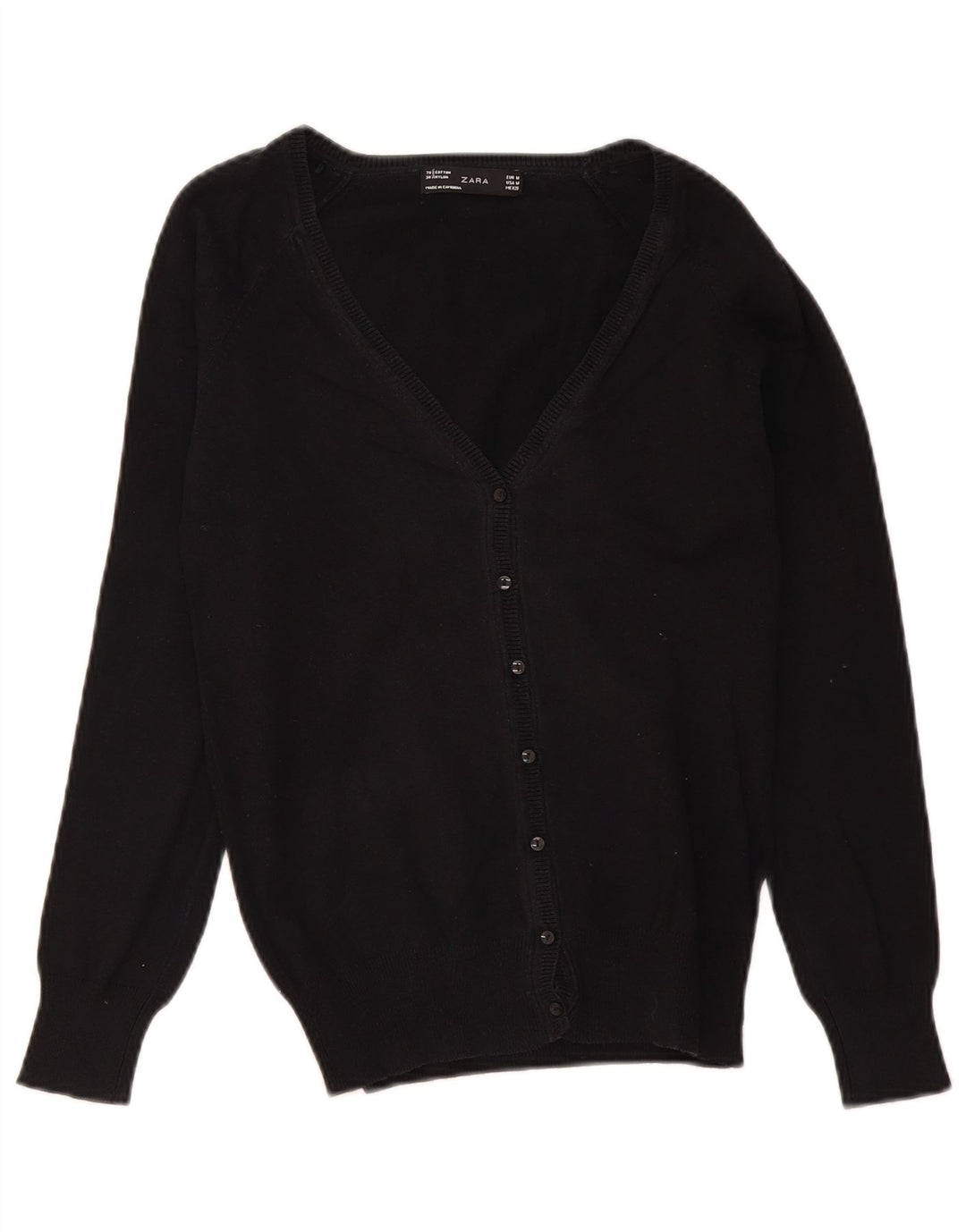 Maglione cardigan da donna Marks & Spencer UK 12 cotone nero medio