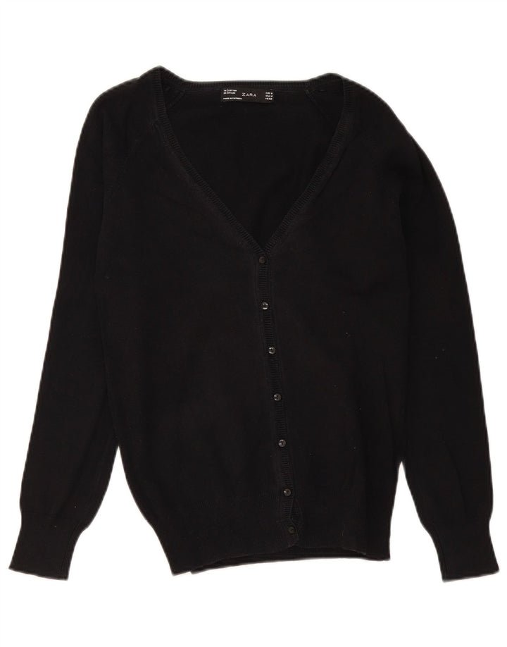 Maglione cardigan da donna Marks & Spencer UK 12 cotone nero medio