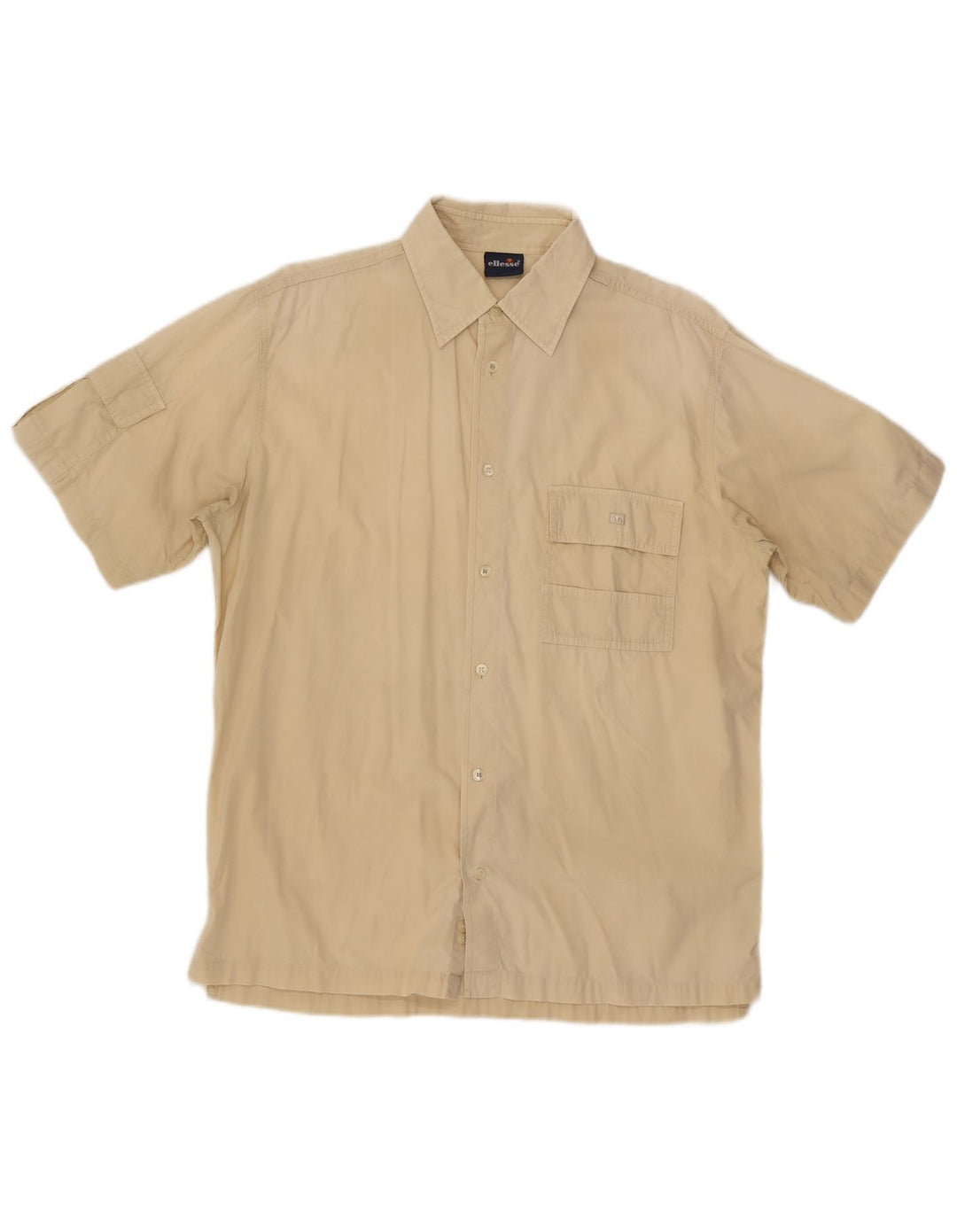 Camicia da uomo a maniche corte Ellesse grande in cotone beige