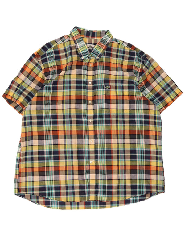 Camicia a maniche corte vestibilità regolare da uomo Lacoste taglia 48 3XL a quadri multicolore