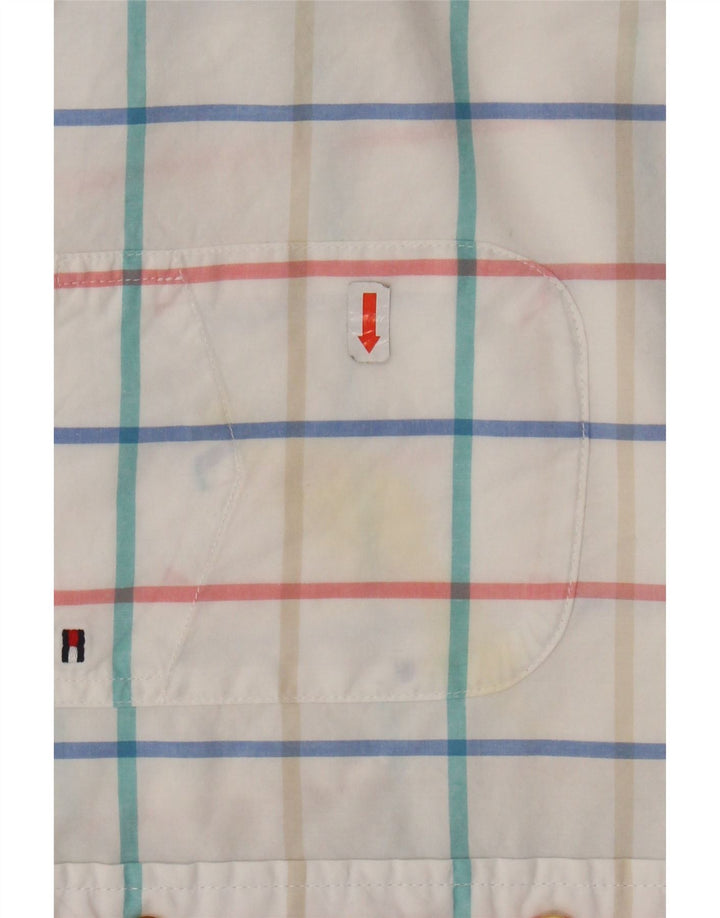 TOMMY HILFIGER Camicia da uomo dalla vestibilità classica in cotone a quadri bianco medio