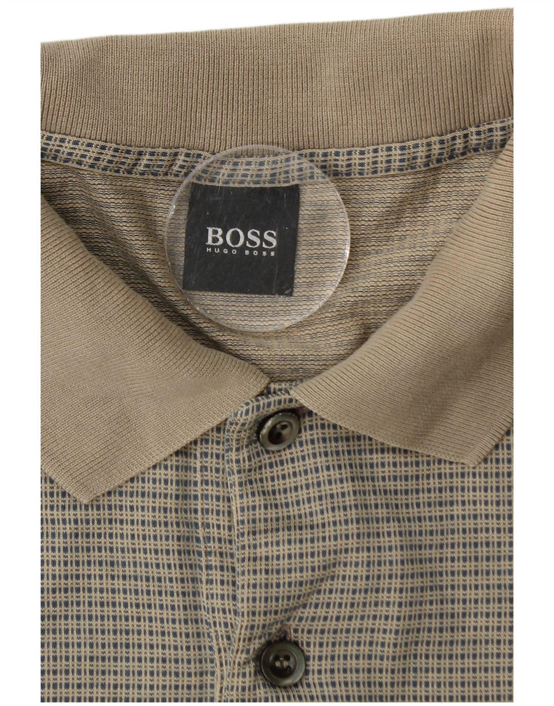 Polo da uomo HUGO BOSS 2XL in cotone geometrico beige