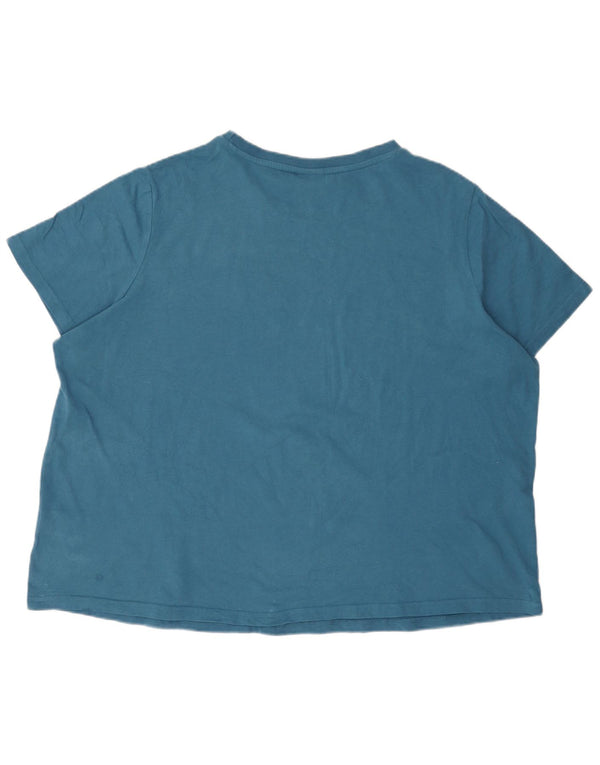 T-shirt grafica da donna Ellesse Top UK 28 6XL cotone blu