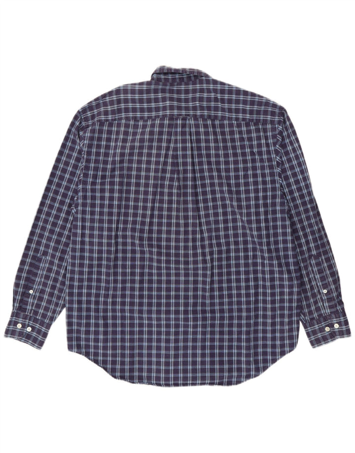 Camicia da uomo Nautica Large in cotone a quadri blu navy