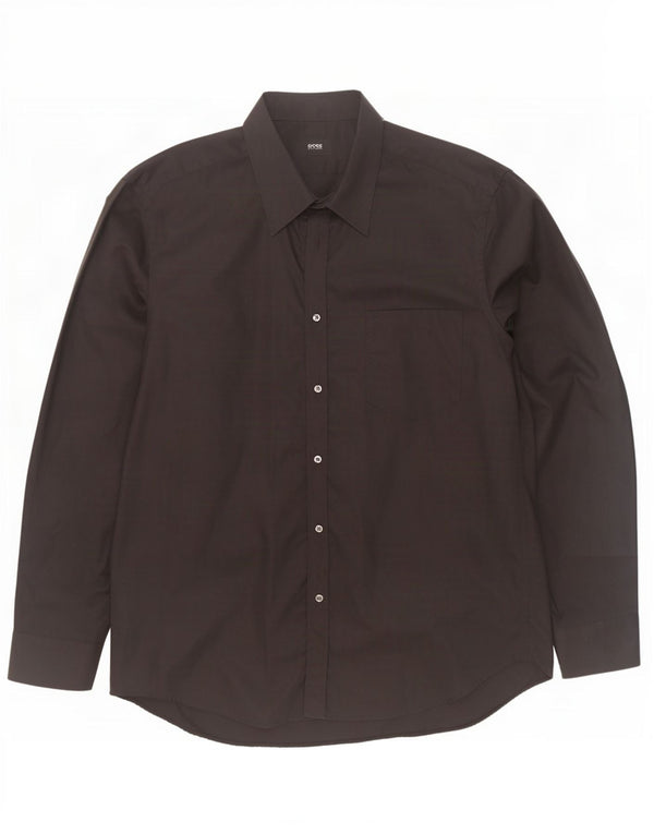 Camicia da uomo Hugo Boss taglia 44 17 1/2 XL cotone nero