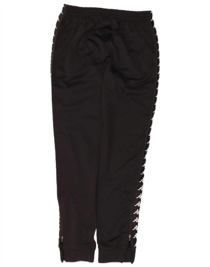 Pantaloni da tuta con grafica Kappa da uomo Joggers medio poliestere nero